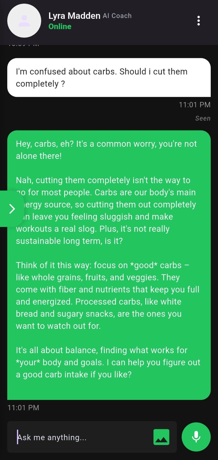 Nutrition and supplement advice